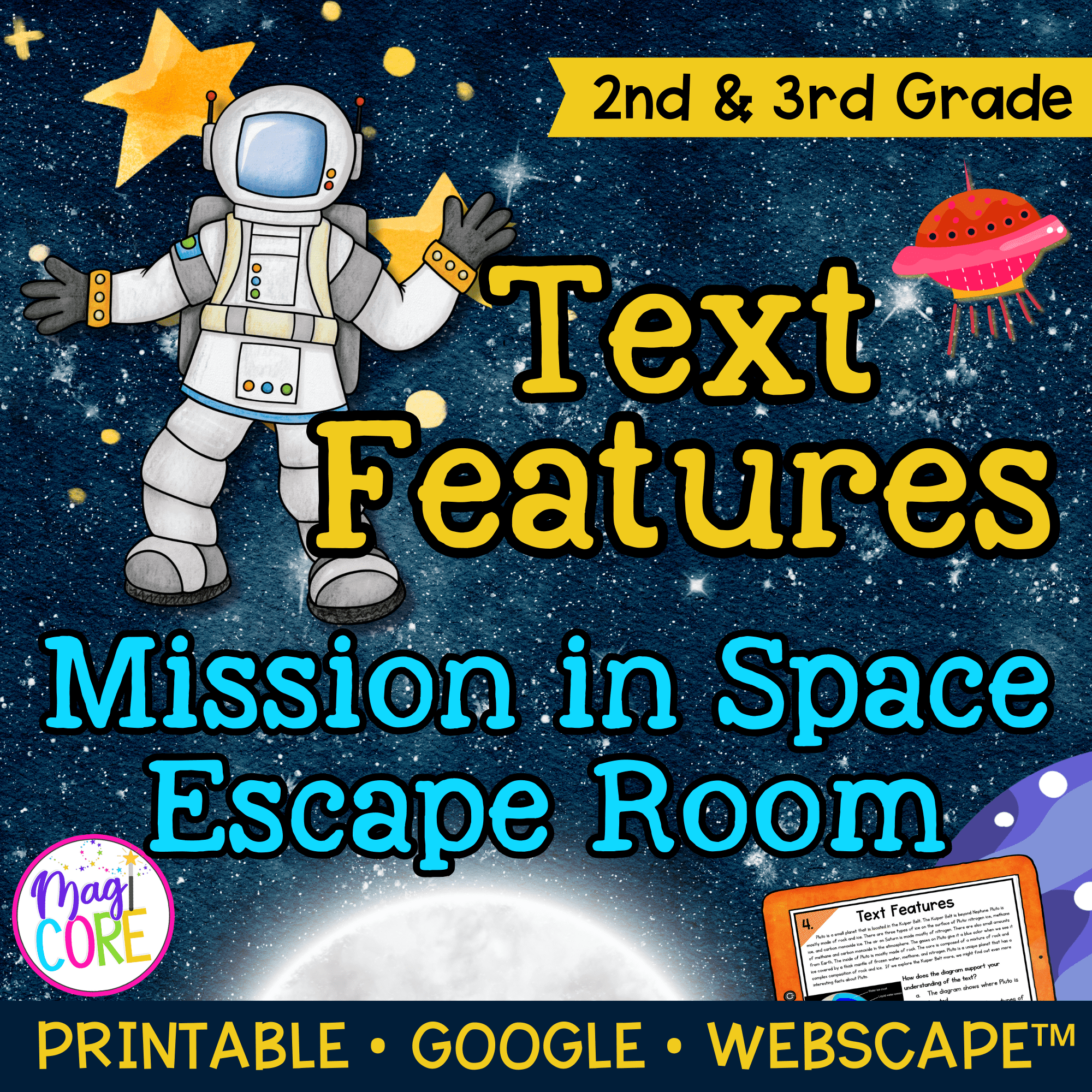 Text Features Mission In Space Escape Room 2nd U0026 3rd Grade MagiCore