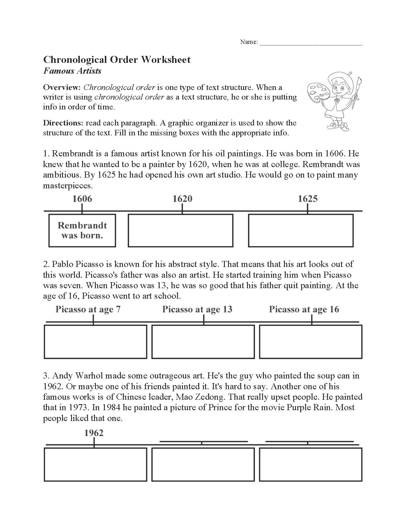 Free Printable Text Structure Worksheets