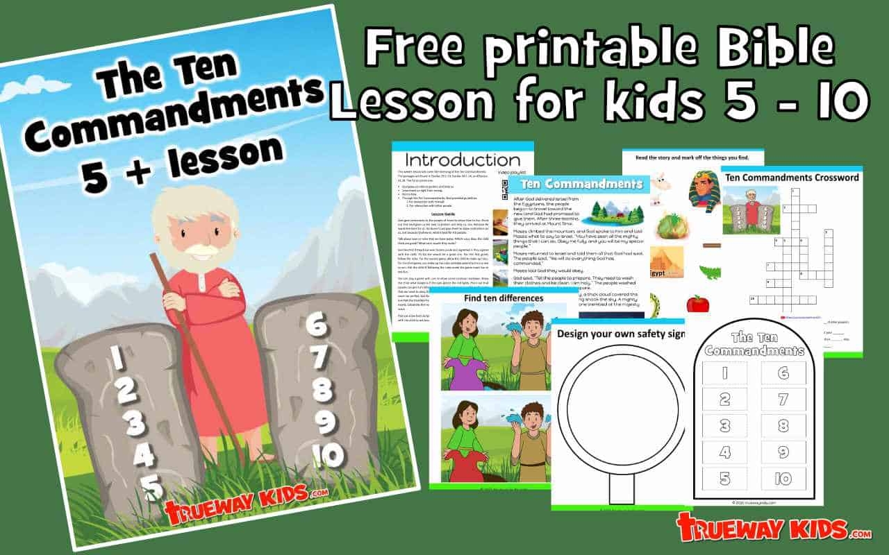 The Ten Commandments 5 10 Year Old Bible Lesson Pack Trueway Kids