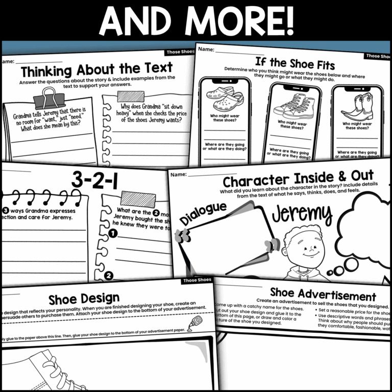 Those Shoes Interactive Read Aloud Activities And Book Companion Made By Teachers