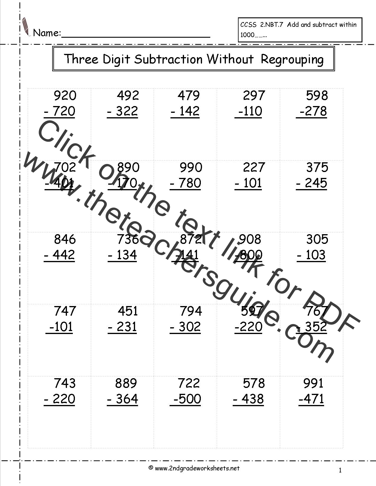 Free Printable Subtraction With Regrouping Worksheets