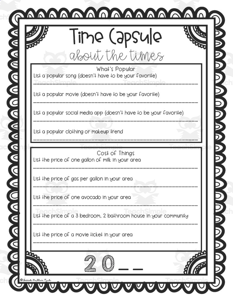 Time Capsule Activity