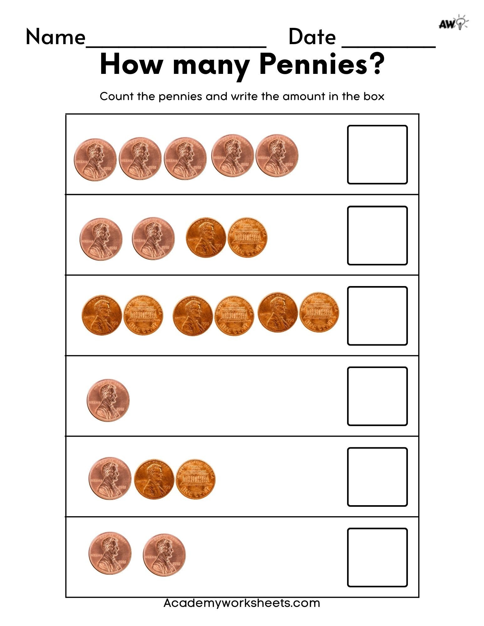 Top 6 Counting Pennies Worksheets For Money Management Academy