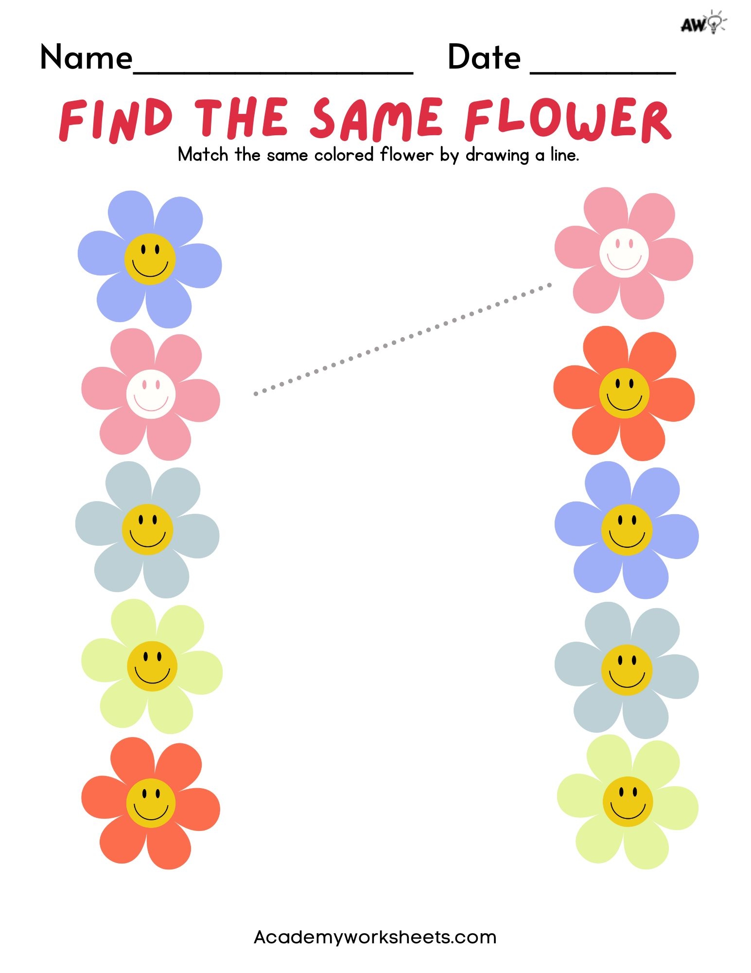 Top Free Kindergarten Matching Worksheets Color Numbers 