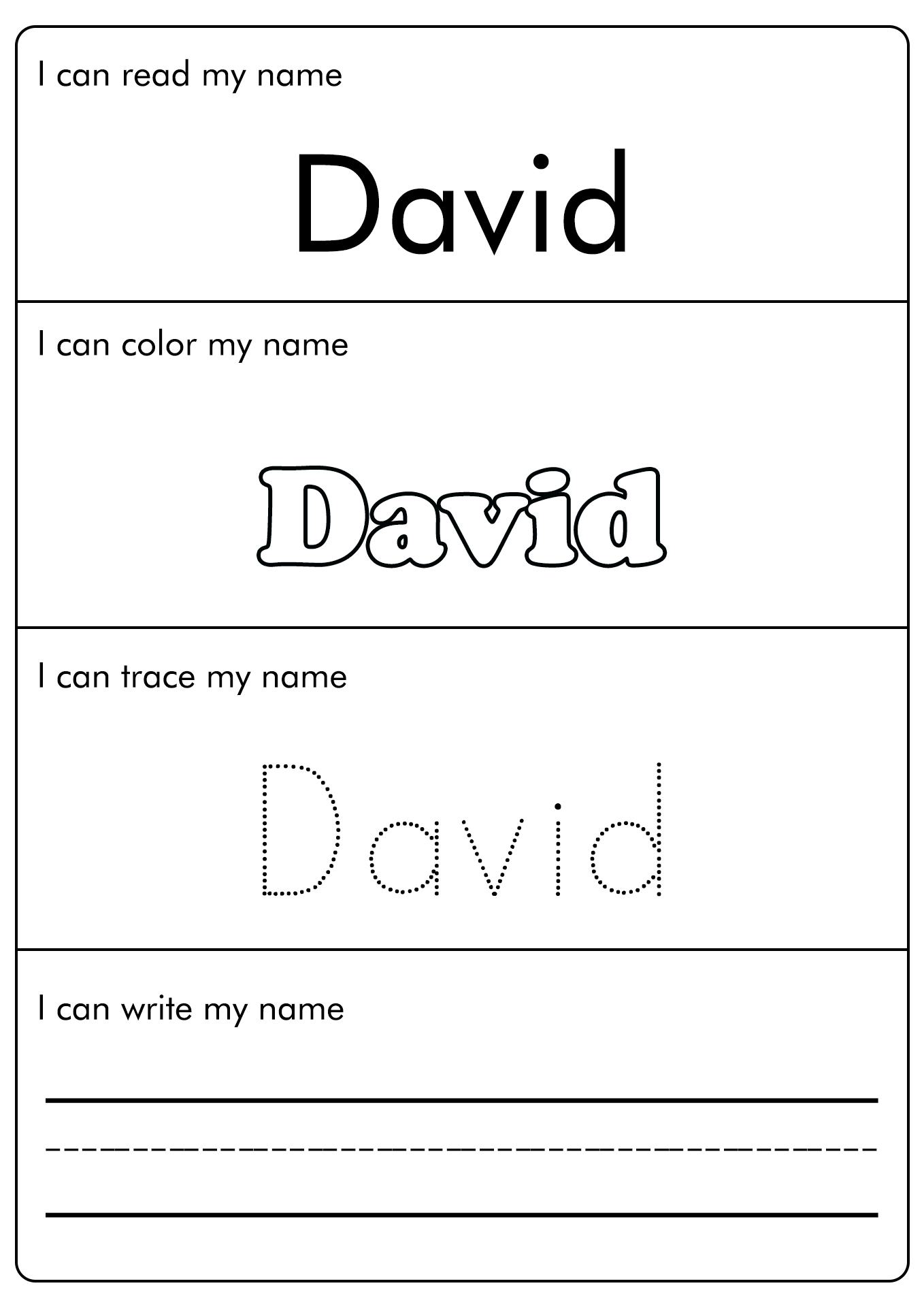 Tracing Name Worksheets 2025