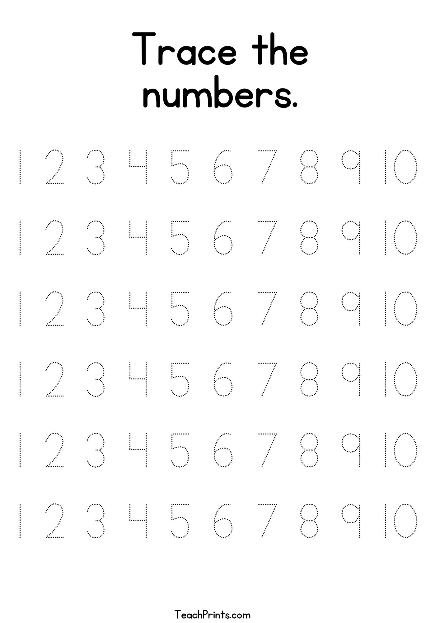 Free Printable Tracing Number Worksheets
