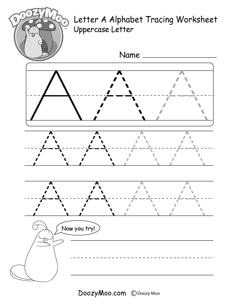 Uppercase Letter Tracing Worksheets Free Printables Doozy Moo 