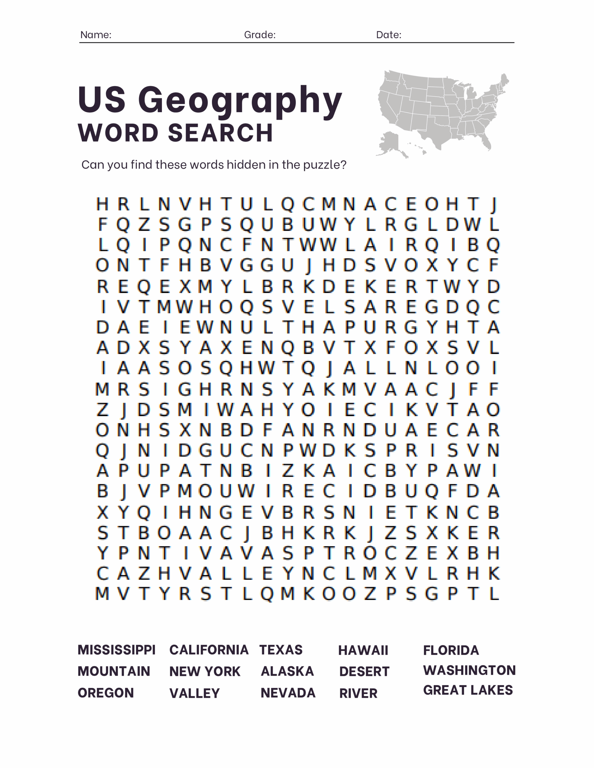 Free Printable Mississippi Worksheets