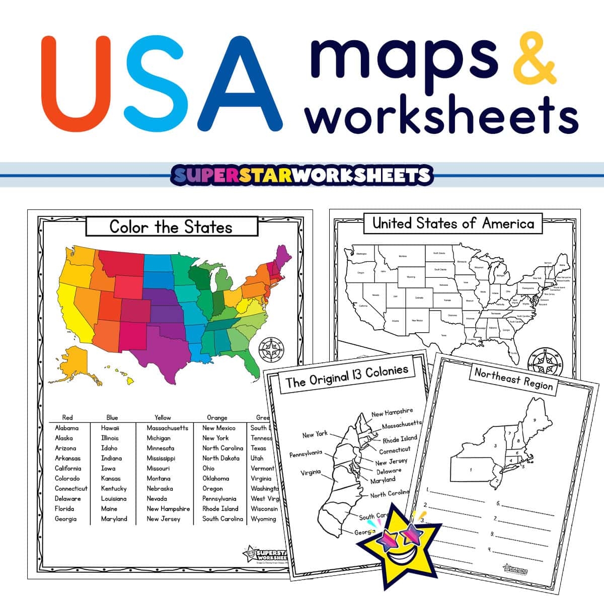 USA Map Worksheets Superstar Worksheets USA Map Worksheets Superstar Worksheets