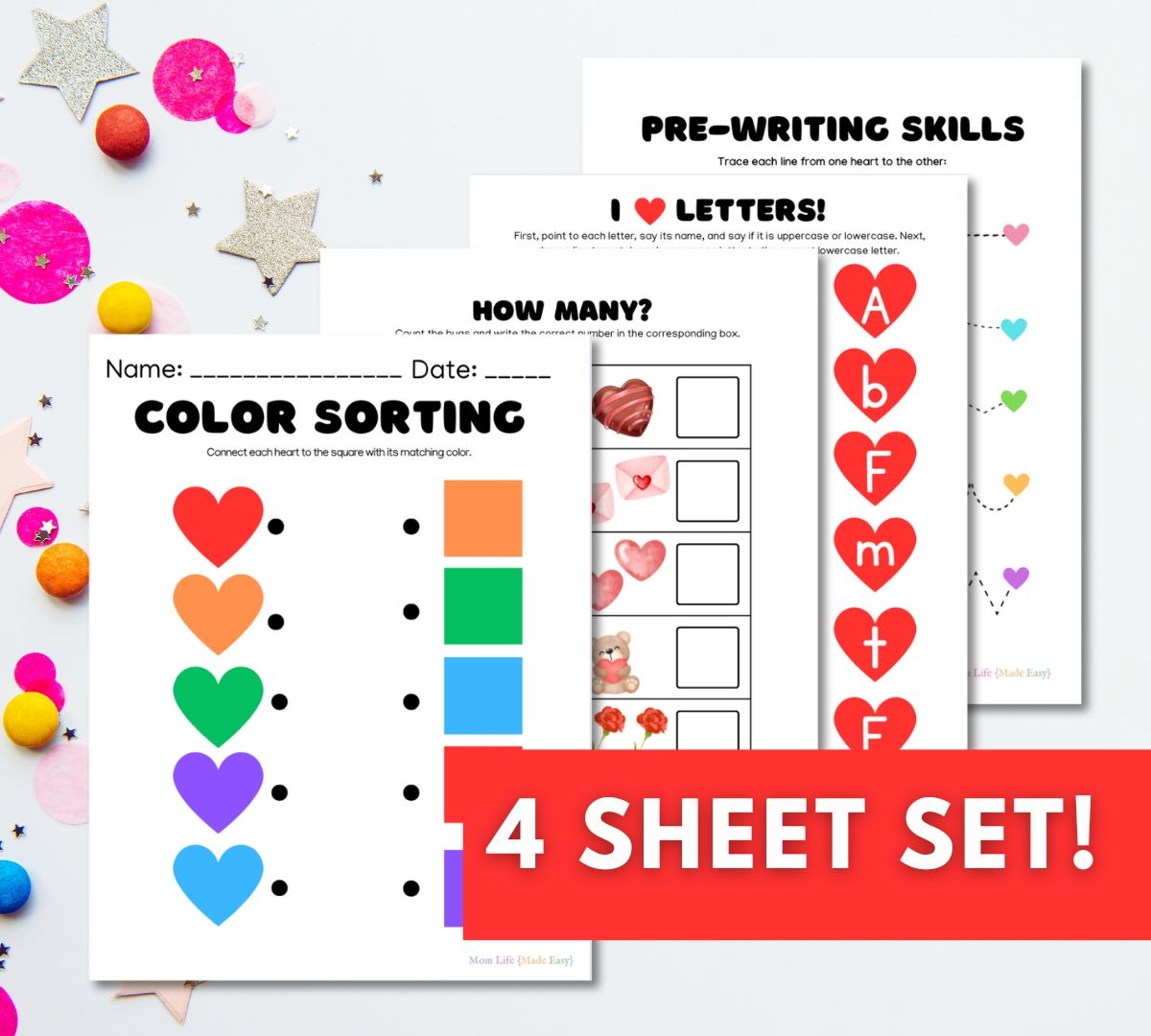 Valentine s Day Worksheets For Preschool Or Kindergarten Mom  Valentine s Day Worksheets For Preschool Or Kindergarten Mom