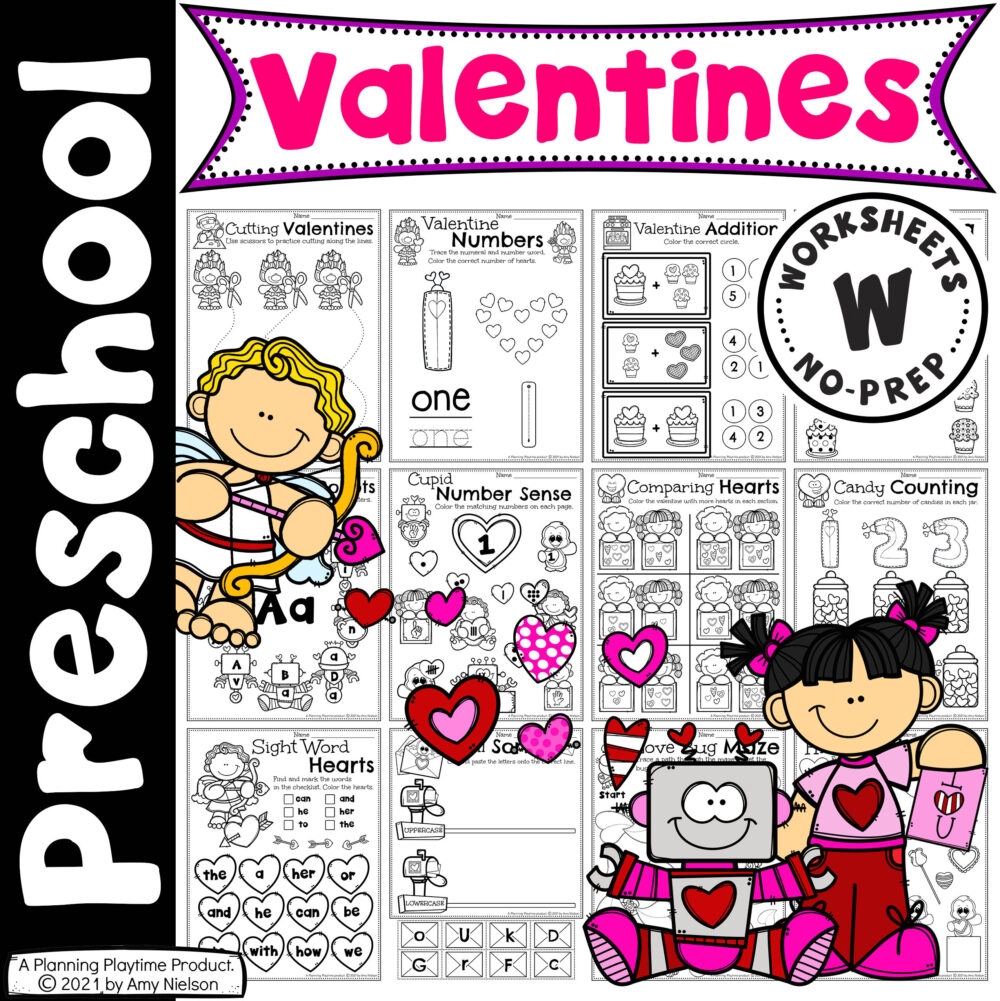 Valentine Worksheets For Preschool Planning Playtime