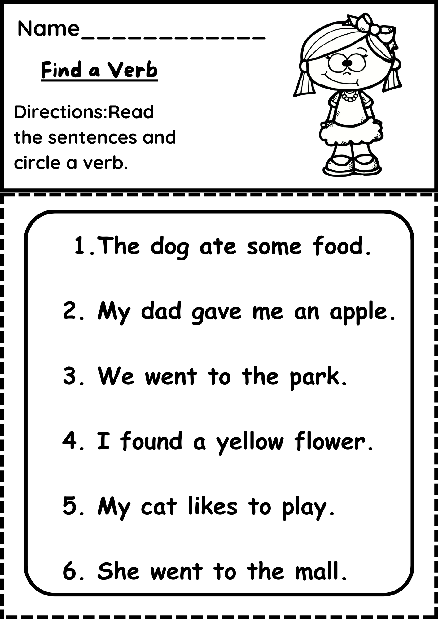 Verb Worksheet Pdf Bundle Verb Worksheet Pdf Bundle