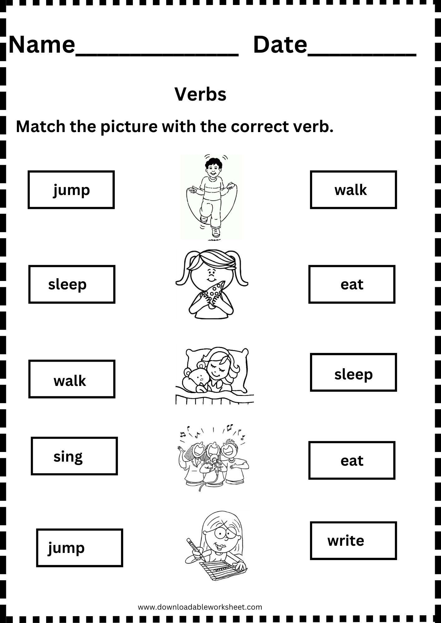Verbs Worksheets Verbs Worksheets