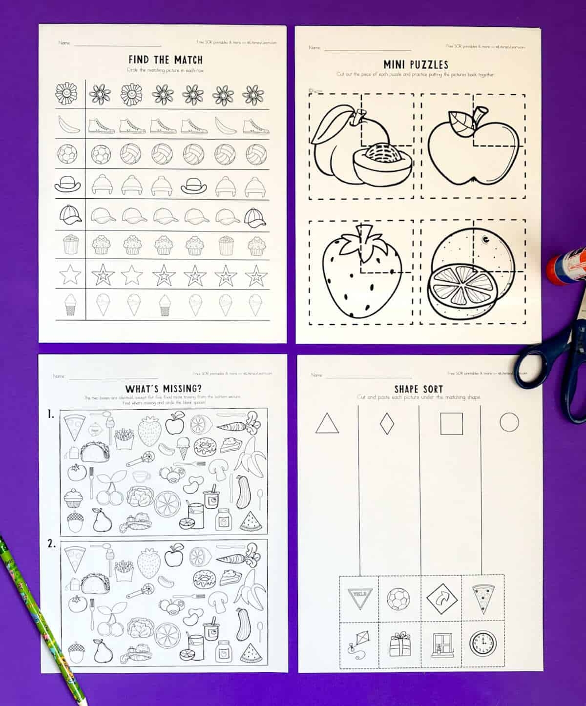 Free Visual Discrimination Worksheets Printables