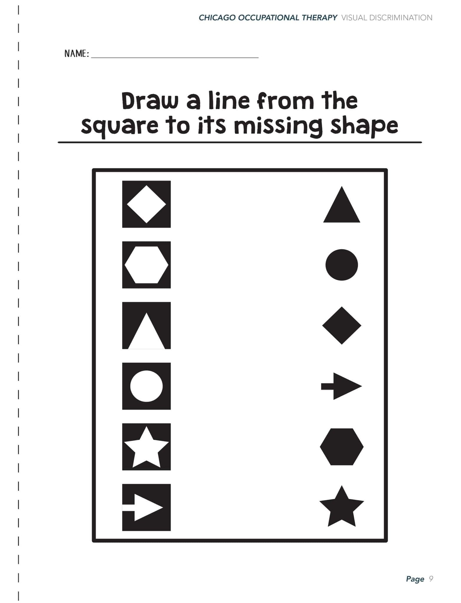 Visual Perceptual Activity Worksheets Chicago Occupational 