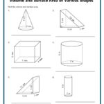Volume And Surface Area Of Various Shapes K12 Math Worksheets
