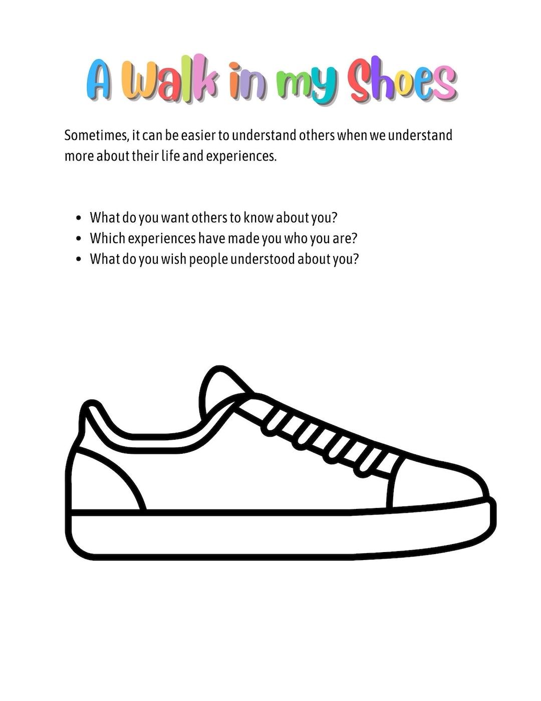 Free Printable Those Shoes Worksheets