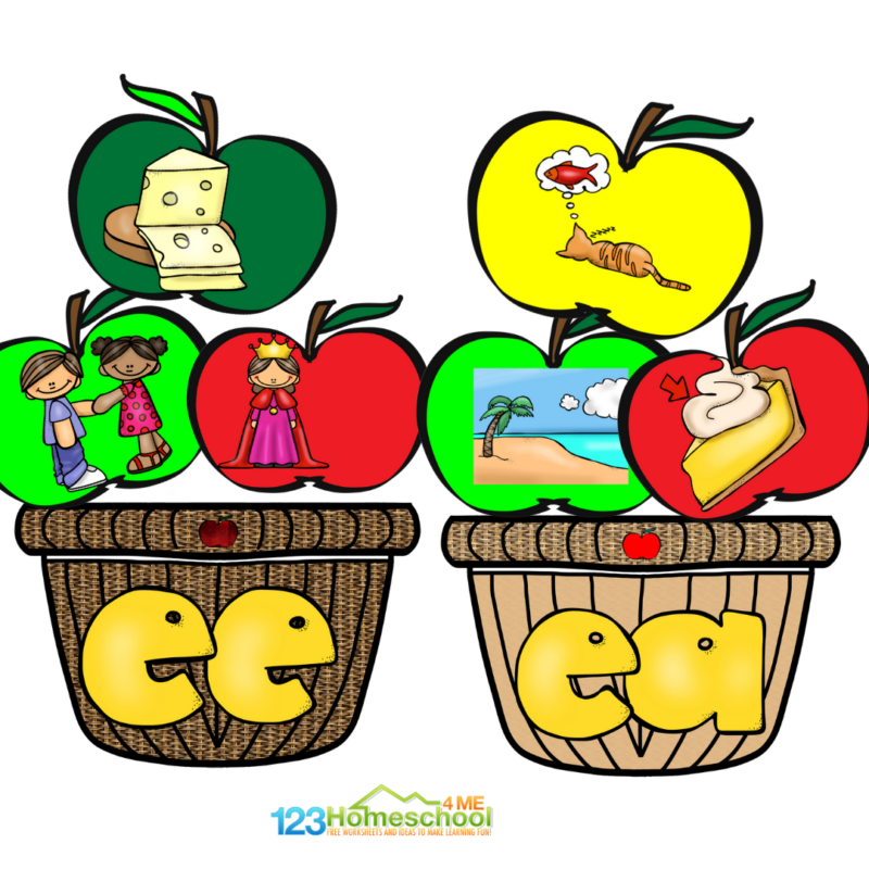 When To Use EE And EA Phonics Sorting Practice Activity