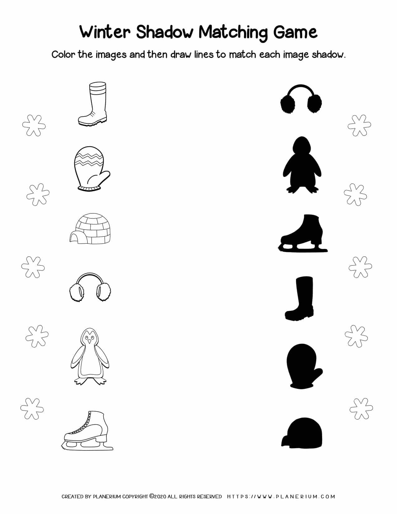 Free Printable Shadow Matching Worksheets