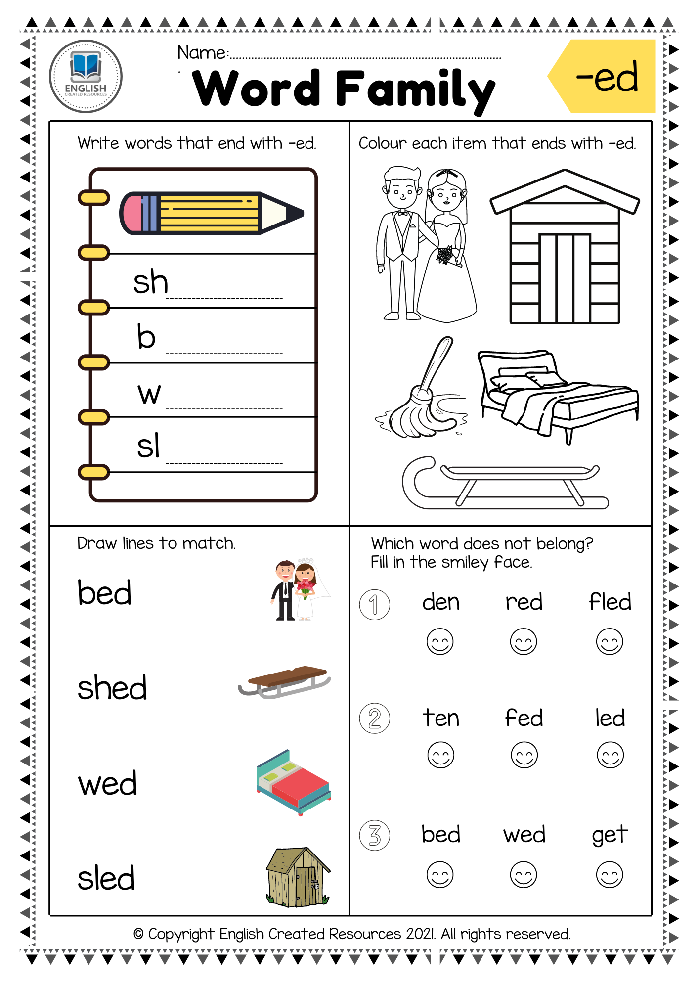 Word Family Worksheets Part One English Created Resources
