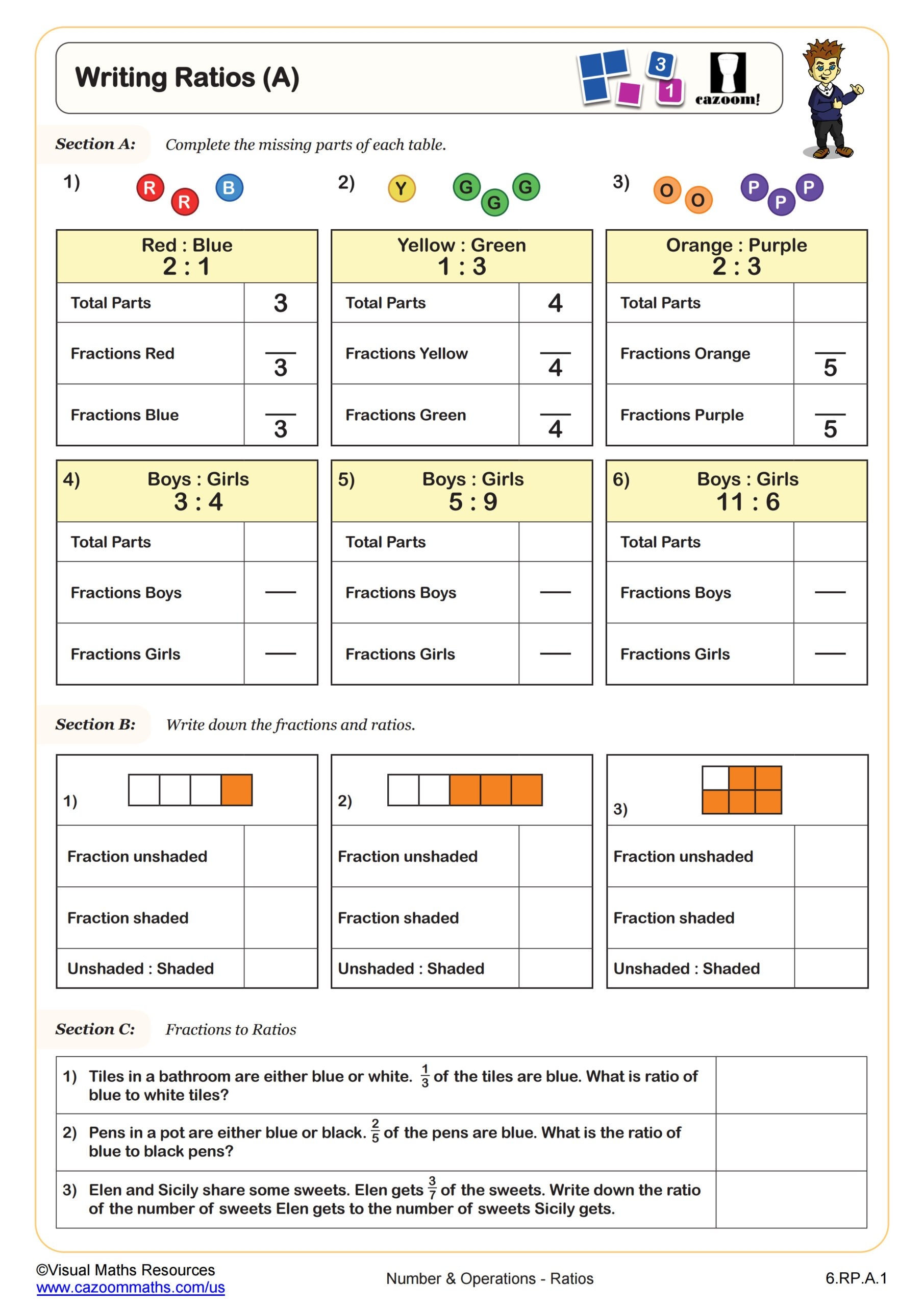 Free Printable Ratio Worksheets